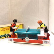 伍拾錢 發條鐵皮玩具 火箭 乒乓球選手 復古懷舊收藏 送禮 聖誕禮物 生日禮物, 1個