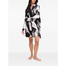 DKNY 버튼 프린트 나이트 드레스