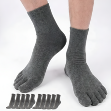 우비아 남성 중목 발냄새 예방 발가락양말 10켤레