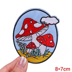 UFO 자수 패치 마운틴 캠핑 의류에 대한 패치에 철 열 접착 버섯 바느질 스티커, PE7685CT