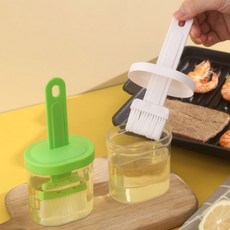 일체형 기름통 오일붓 화이트 김솔 기름붓 바베큐 양념 브러쉬 N548