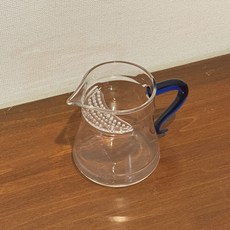 거름망 일체형 유리숙우 400ml 공도배 티포트 파랑색, 1개