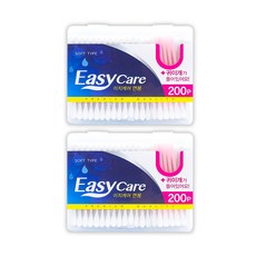 이지케어 사각 나무면봉 200개입 2개