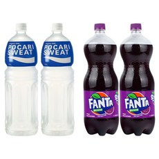 포카리스웨트 1.5L 2개 + 환타 포도 1.5 2개 총4개, 4개
