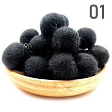 10/20/50pcs 2cm 손으로 만든 양모 펠트 공 라운드 솔리드 없음 구멍 양모 공 Pom Poms 혼합 색상 도매 크리스마스 파티 액세서리, 01, 10개