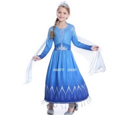 派對樂 萬聖節服裝 冰雪奇緣2 愛莎公主裝扮 女童愛莎公主服 角色扮演服