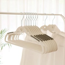 화이트래빗 디자인 논슬립 옷걸이 후크 화이트 + 그레이(어깨패드), 20개