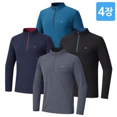 [4장세트] 남성 봄 여름 드라이 쿨링 엑티브 레져 스판 집업티 SWT090-1 등산 골프 아웃도어 스포츠웨어 러닝 작업복 현장복 외출