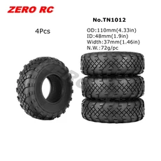 RC 트럭 1.9인치 락 크롤러 타이어 90-117mm 1/10 오프로드 AXIAL SCX10 II CAPRA TRAXXAS TRX-4 RGT MST R, 16 TN1012-4PCS