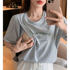 수유복 임산부 반팔 티셔츠 여름 캐주얼 레터링 반팔티 루즈핏 데일리 수유티 상의 sjs