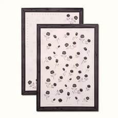 玫瑰之戀邊框包裝紙，適用於情人節、畢業季花束包裝，台灣現貨速發，打造浪漫精美禮品。, 粉底黑圖, 1個