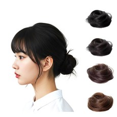 솔레비타 똥머리 가발 밴드, 1개, 다크브라운