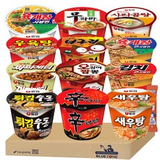 농심 용기 컵라면 세트 신라면 육개장 너구리 육개장큰사발 짜파게티 무파마 오징어짬뽕 새우탕 튀김우동 우육탕 김치큰사발 사리곰탕 라면스틱, 1박스