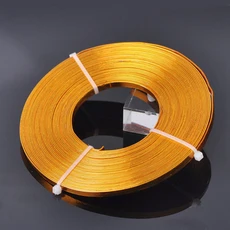 주얼리 제작용 플랫 알루미늄 소프트 금속 와이어 DIY 공예 코드 롤 당 10m 12 색, 01 Gold Color