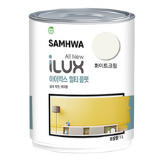 삼화페인트 아이럭스 멀티 무광 플랫 친환경 벽지용 수성, 화이트크림, 1L, 1개