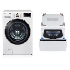 LG전자 트롬 세탁기 + 트윈 미니워시 세트 F21WDLPX 21kg + 4kg 방문설치, WHITE COLOUR