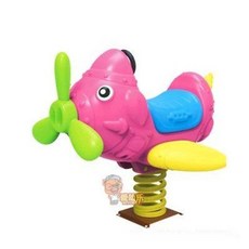 놀이터 스프링 목마 공원 동물 흔들말 시소 야외 흔들의자, 1개, 와인레드