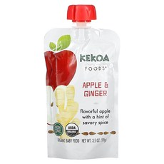 Kekoa 유기농 베이비 푸드 사과 및 생강 99g(3.5oz) Kekoa (케코아), Kekoa, 유기농 베이비 푸드, 사과 및 생강, 99