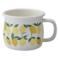 다마하시 플룬 법랑 머그컵 380ml 12x9.5x7.5cm, 1개, 레몬