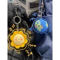 手工編織太陽地球掛件 鑰匙扣 手作吊飾, 鉤針一個【無材料包】, 1個