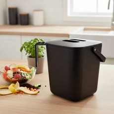 가정용 싱크대 음식물 쓰레기통 모던 미니 블랙 음쓰통 주방 데일리 수거