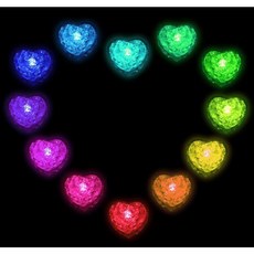 LED 아이스 하트 목욕놀이 장난감 플로팅 큐브 방수 기념일 욕조조명 얼음조명 12개입 1박스, 12개