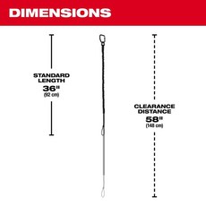 米沃奇15磅/6.8kg加長型183CM-282CM工具吊帶和防墜掛繩配件工具帶吊帶防墜帶, 1個, 92CM長