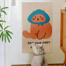 고양이 스크래쳐 부착식 고양이 스크레쳐 벽에 붙이는 스크래쳐 고양이 벽 스크래쳐 고양이 카페트, 1개, FIND HAPPY