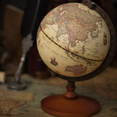 마벨인홈 인테리어 클래식 우드앤틱 빈티지 지구본 영문, 엔틱