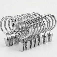 osshop 커튼 고리링 집게링 고리 집게, 실버 38mm, 20개, 커튼집게
