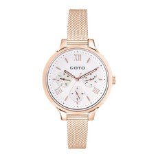 GOTO 三眼系列禮盒組 IP玫x白, 1個, 正常–錶帶手圍：>15cm