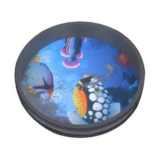IRIN ORFF 10 인치 를위한 타악기 핸드 탬버린 KTV 파티 블루 드럼 휴대용 나무, Blue