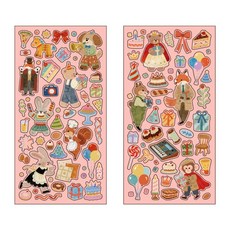 만화 동물 스크랩북 스티커 투명 장식 스티커 (DIY 공예 저널링 스크랩북 다이어리 플래너에 적합), 6