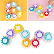 빙글빙글 도형놀이 18개월 아기 영유아 돌리는 톱니 모양퍼즐, 1개, 혼합