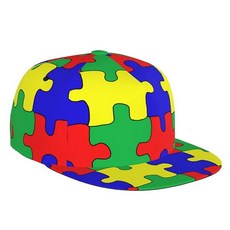 Autism Awareness 플랫 빌 야구 모자 - 조절 가능한 스냅백 모자 여성 및 남성용 자폐/Gg4 단일 사이즈, 자폐증/Gg4