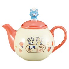 sun art 湯姆貓與傑利鼠 烘焙坊遊戲造型茶壺 含公仔, 1個, 米色+橘色