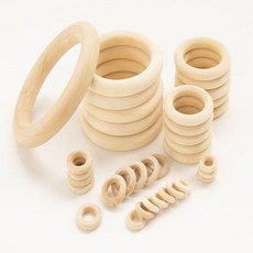 osshop 원형 마크라메 나무링, 2cm, 우드링