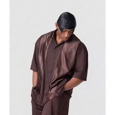 FREEDM 스플릿 숏 슬리브 셔츠 (브라운)