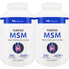 [미국빠른직구] 신제품 마이라이프 내추럴스 식이유황 MSM 2000mg 240정 2병, 2개