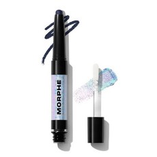 Morphe Mixed Signals 듀얼 엔드 아이섀도우 스틱 - 크림 아이섀도우 안료 및 크롬 리퀴드 플레이크 대담하고 레이어드 아이 메이크업 룩 - 유혹/충실(0.8g/, 유혹/충실함, 1