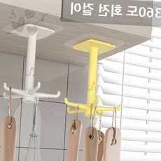 거치 도구 공간 활용 회전 벽면 걸이 주방 뒤집개 천장 조리 국자 부착 수납, 1개, 화이트 1+1