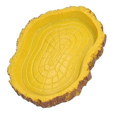 PJ小舖 陸龜食盆 飲水餵食盆 兩棲爬蟲適用 陸龜烏龜蘇卡達豹龜櫻桃紅腿守宮蜥蜴角蛙, 黃, 1個