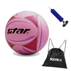 스타 넷볼 베이직 농구 학교체육 넷볼공 NBB135, 1개, 핑크 + SQ 공 가방 & 펌프