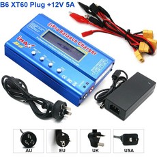 IMAX-B6 80W 배터리 충전기 Lipo NiMh 리튬 이온 Ni-Cd 디지털 Lipro 밸런스 방전기 + AC 전원 12V 5A 어댑터 Rc 자동차용, B6 XT60 and adap