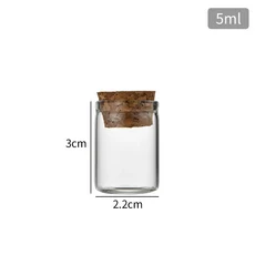 코르크 약병이있는 5ml-30ml 유리 병 의학 용 병을 기원합니다 사탕 양념 항아리 미술 공예 결혼식 호의 제, 01 5ml, 01 glass