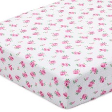 LollyBanks Fitted Crib Sheets 2 Pack Soft and Breathable 100% Cotton Muslin Crib Sheets Neutral, Buds and Blooms