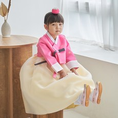 분홍 저고리 노랑 샤치마 여아 한복 유아 베이비 돌 설날 명절 한복 OSG117A