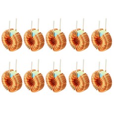 uxcell 10Pcs 수직 토로이드 자기 인덕터 단층 와이어 윈드 감김 100uH 3A 인덕턴스 코일