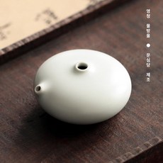 가마도자기 연적 서예도구 물조절 미니 물통 서예연적, 라운드 워터 드롭 (섀도우블루), 1개, 기본 색상