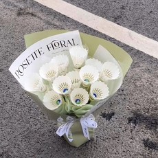 甜蜜cosmetics 羽毛球花束創意禮物 玫瑰仿真花成品 七夕情人節禮物 女友生日禮物 閨蜜禮物, 羽毛球花束-12支球